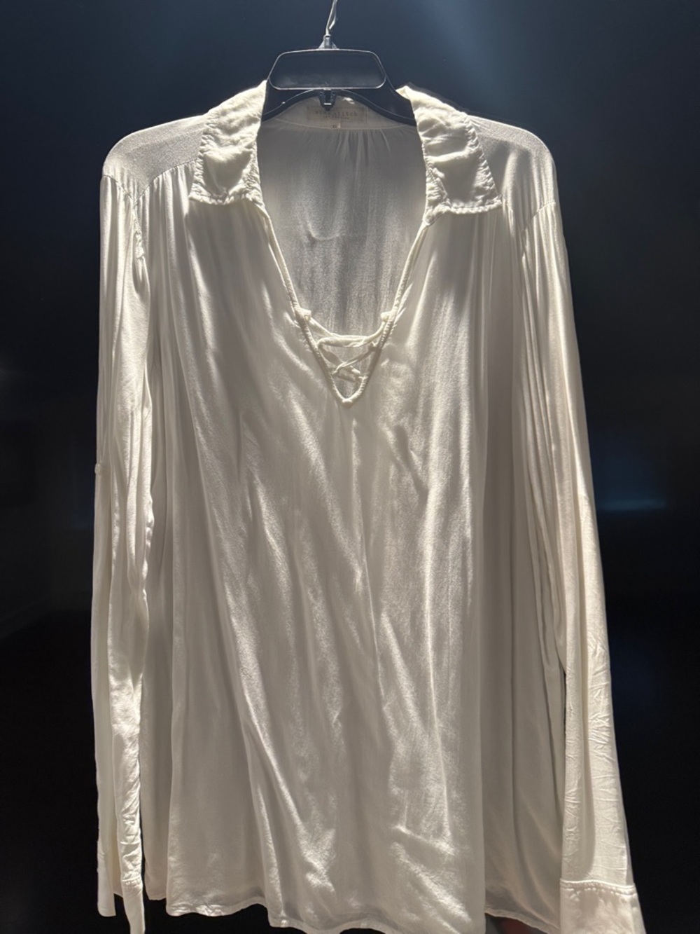 Side Stitch Cream Lightweight Blouse